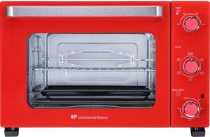 CONTINENTAL EDISON CEMF35R - Elektrischer Minibackofen 35 l rot - 1500 W - Drehspieß, natürliche Konvektion