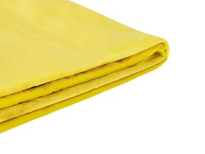 Abziehbarer Bezug Gelb für Bett FITOU 160 x 200 cm Samtstoff Elegant