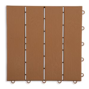 MAXXMEE Terrassenplatten in Holz-Optik mit UV-Schutz - 12er-Set - 31x31x2 cm - braun Terrassen Platten, Klick Fliesen Holz Optik Boden Balkon Kunststoff