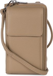 styleBREAKER Damen Mini Bag Geldbörse mit Handy Fach und RFID Schutz, Umhängetasche, Handytasche, Crossbag 02012362, Farbe:Taupe