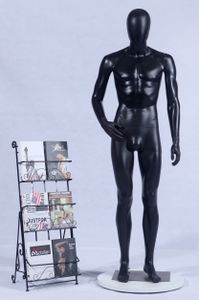 MC-1B Krásna mužská abstraktná čierna matná maľovaná figurína Zobrazenie figuríny Abstraktná tvár
