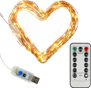 Clauss Mini-Lichterkette mit USB & Fernbedienung 100 LEDs warmweiß 10 m Innen