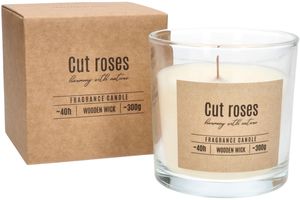 KOTARBAU®  Duftkerze im Glas Kerze mit Holzdocht Duft Geschenke mit Angenehmer Cut Roses Aromatherapie Dekorations-Kerzen