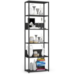 Bücherregal AKORD Loft-Regal Schwarz Breite 60 cm B60 x H192 x T32 cm