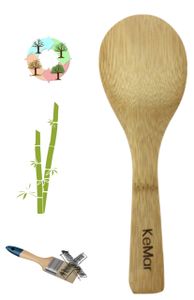 KeMar Kitchenware Reislöffel | Bambus | naturbelassen | mehrfach verwendbar | Nicht lackiert | 1 Stück