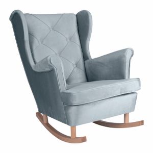 Schaulkestuhl Wohnzimmer Ohrensessel Samt Loungesessel Fernsehsessel Relaxsessel Wohnzimmersessel Couchsessel Armsessel, 102 x 81 x 95 cm, Hell Blau