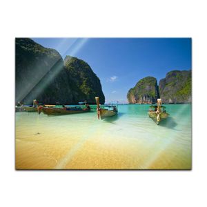 Glasbild - Tropical Beach - Tropischer Strand, Größe:80 x 60 cm