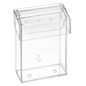 DIN A6 Prospektbox mit Deckel wetterfest im Hochformat zur Wandmontage / Prospekthalter / Aussen / Outdoor / Prospektständer / Flyerbox / Flyerhalter