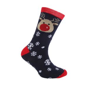 FLOSO dětské vánoční ponožky 188 (31-36 EU) (námořnická modrá)