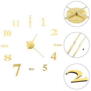 vidaXL 3D-Wanduhr Modernes Design 100 cm XXL Golden