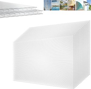 YARDIN 14 ks polykarbonátových dvoustěnných desek Dvoustěnné desky Transparentní polykarbonátové desky o tloušťce 4 mm pro zahradní skleníky