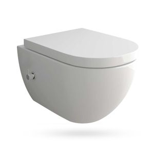 Alpenberger ohne Spülrand Toilette | Wand-Wc mit Bidetfunktion | Taharet WC inkl. Soft-Close Funktion |  europa