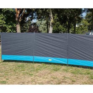Windschutz Sylt mit 3 Elementen, 500x140 cm, grau/lime, Polyester Sichtschutz für Camping, Strand