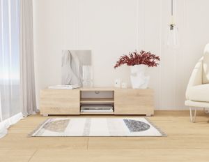 TV Lowboard / Sideboard 140 cm breit Hängeschrank Fernsehschrank TV Kommode mit 2 Türen und offenem Fach Sonoma Eiche TV Lowboard / Sideboard 140 cm breit Hängeschrank Fernsehschrank TV Kommode mit 2 Türen und offenem Fach Sonoma Eiche