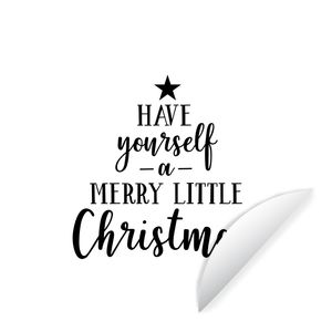 MuchoWow® Nálepka na tapetu - Citát Vianoce "Have yourself a merry little Christmas" s bielym pozadím - 50cm