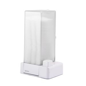 Lagerbox abnehmbare staubdicht rechteckige wiederverwendbare Kunststoff-Kunststoff-Baumwoll-Pad-Spender Haushaltsdarstellungen-Weiß 1