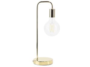 BELIANI Tischlampe Gold Metall 48 cm Glühbirnen-Optik langes Kabel mit Schalter Bogenlampe Modernes Design