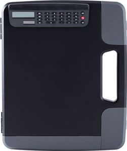 A4-Klemmbrett mit Aufbewahrungsbox mit Taschenrechner, Pflegeaktenordner, Organizer, Folio, geeignet fuer Stifte/Bueroklammern, wandmontierte Dokumententasche mit Griff fuer Lehrer, Kinder, Arztpraxen