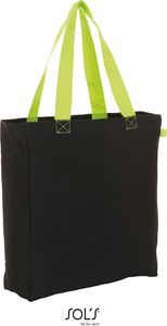 SOLS Bags Einkaufstasche Baumwoll Shopper 01672 Mehrfarbig Black/Neon Lime 46 x 38 x 12 cm