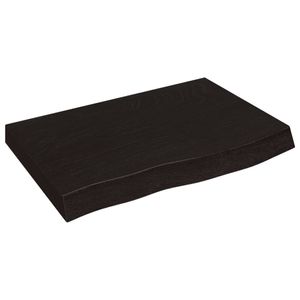 vidaXL Blat umywalki ciemnobrązowy 60x50x(2-4)cm lite drewno impregnowane