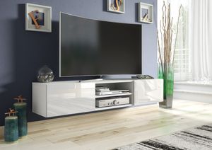 TV Schrank 160cm Fernsehtisch Low Board TV Möbel Fernsehstand Hochglanz weiß