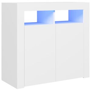 vidaXL Sideboard mit LED-Leuchten Weiß 80x35x75 cm