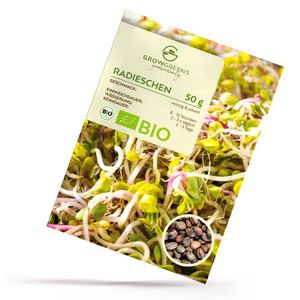 Radieschen Sprossen Samen 50g - Microgreens Saatgut ideal für die Anzucht von knackigen Keimsprossen auf der Fensterbank
