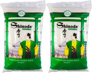 Doppelpack SUN CLAD Shinode Sushi Reis (2x 10kg) | Sushireis | Sushi Rice