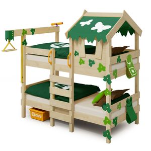 WICKEY Kinderbett Etagenbett CrAzY Ivy mit Plane Hochbett, 90 x 200 cm Hausbett - grün/apfelgrün