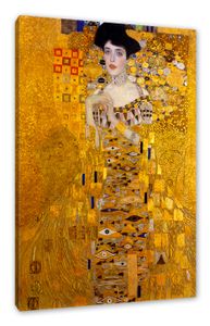 Gustav Klimt - Adele Bloch-Bauer I - Leinwandbild / Größe: 60x40 cm / Wandbild / Kunstdruck / fertig bespannt