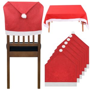 ISO Vánoční potahy na židli 6x + ubrus Santa Claus 172 x130 cm