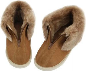 Lammfell Hausschuhe - ALASKA COGNAC - Schuhgröße: EUR 42