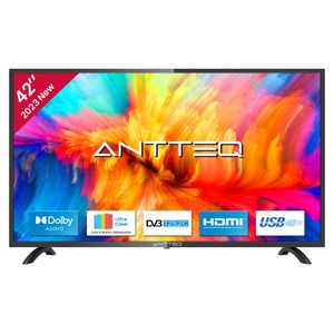 Antteq AB42D1 Fernseher 42 Zoll (TV 107 cm), Dolby Audio, LED, Triple Tuner DVB-C / T2 / S2, CI+, HDMI, Mediaplayer per USB, digitaler Audioausgang, incl. Hotelmodus
