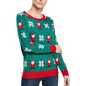 Dámský svetr Urban Classics Ladies Santa Christmas Sweater x-masgreen - S