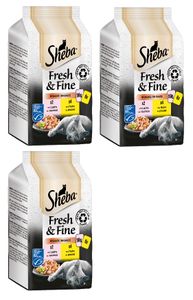 SHEBA Portionsbeutel Multipack Fresh & Fine in Sauce mit Lachs MSC und mit Huhn 3 x 6x50g