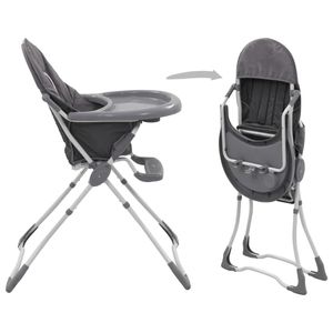 detská vysoká stolička vidaXL šedá a biela