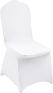 Univerzálne biele kryty na stoličky pre elegantné stoličky 50 ks Polyester a Elastan Kryty Stretch Chair Cover Kryty na stoličky Ochrana stoličiek Elastické