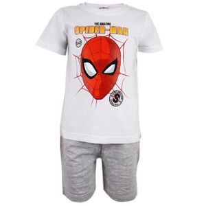 Marvel Spiderman Schlafanzug Pyjama kurz Weiß - Größe 98 bis 128 – 98