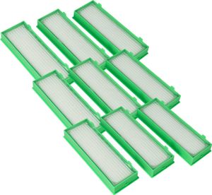 vhbw 9x Staubsaugerfilter kompatibel mit Vorwerk Kobold VR300, VR-300, VR-200, VR200 Staubsauger - HEPA-Filter Grün Weiß