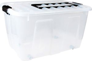 plast team Aufbewahrungsbox HOME BOX mit Rollen & Griff 70 Liter