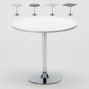 Kaffee Tisch Rund und Quadratisch Weiß Schwarz 70x70 BistrotFarbe des Tisches: Weiß, Form vom Tisch: Rund, Höhe (cm): 76,5, Breite (cm): 70, Zusammensetzung: MDF, Gespiegeltes Stahl, Modelle: BISTROT, Länge (cm): 70, Durchmesser (cm): 70, Einheit: 1 Stück, Färbung: Multicolor, Tischform: Rund