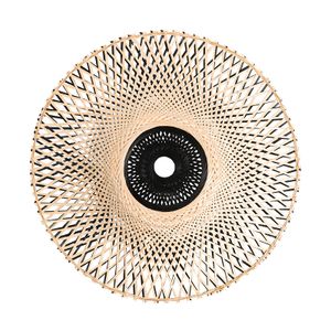 QAZQA - Orientalisch Orientalischer Lampenschirm Rattan 50 cm - Rina I Wohnzimmer I Schlafzimmer - Bamboo Rund - LED geeignet