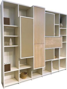 Wohnwand Regalwand Linosa 268x238 cm Wildeiche Bianco Regal