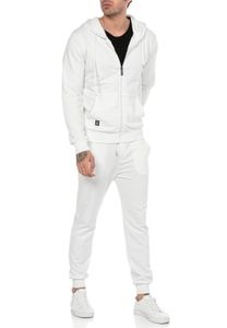 Red Bridge Herren Jogginganzug Sweat Suit Set Sweatjacke Hose Premium Basic Weiß XL