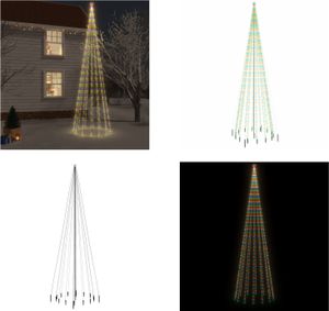 vidaXL Choinka LED z kołkami Wielokolorowa 1134 LED 800 cm - Choinka z kołkami - Choinki z kołkami - Choinka LED - Choinka LED