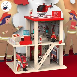 360Home Feuerwache Rollenspiel Spielzeug aus Holz