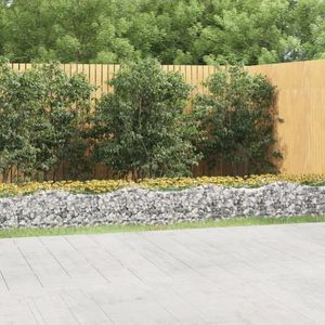vidaXL Gabionový záhon s vysokým oblúkom 600x50x50 cm Pozinkované železo
