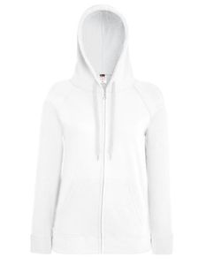 Lady-Fit Lightweight Hooded Sweat Jacket - Farbe: White - Größe: XXL