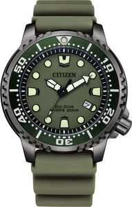Citizen Herren Eco-Drive Solar Armband-Uhr aus Edelstahl mit Kautschuk Band - Promaster Metropolitan Adventurer Dive - BN0157-11X