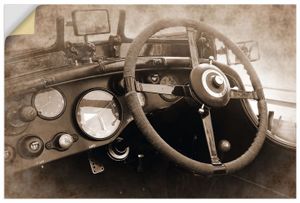 ARTland Wandbild, selbstklebend Oldtimer - Blick in das Auto Größe: 120x80 cm